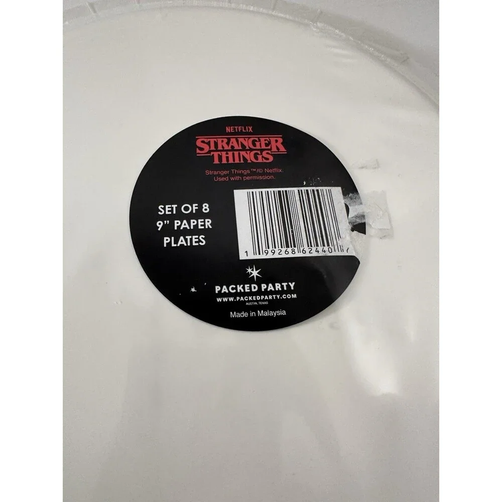 Netflix Stranger Things Party Dinner Plates 9 Inch Pack of 8 Sealed